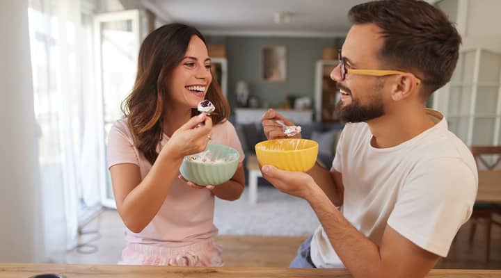 Probiotics can be found in yogurt.