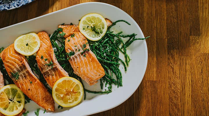 Salmon contains healthy fats