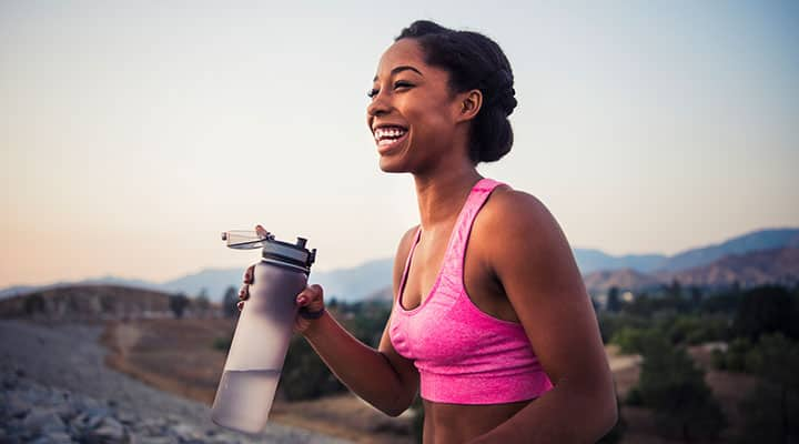 Woman feeling good about herself and current weight