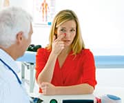 An upper respiratory tract infection often starts 
with a sore, inflamed throat