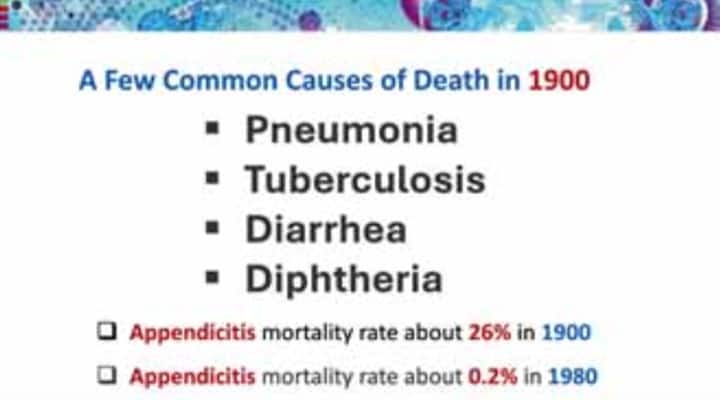 In the 1900s there were four main causes of death