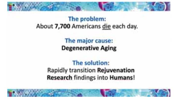 Degenrative aging is major cause of deaths in america