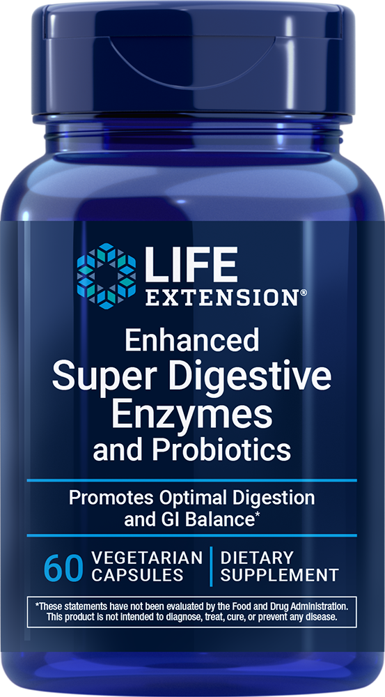 Enhanced Super Digestive Enzymes Probiotics, 60 capsules Life Extension