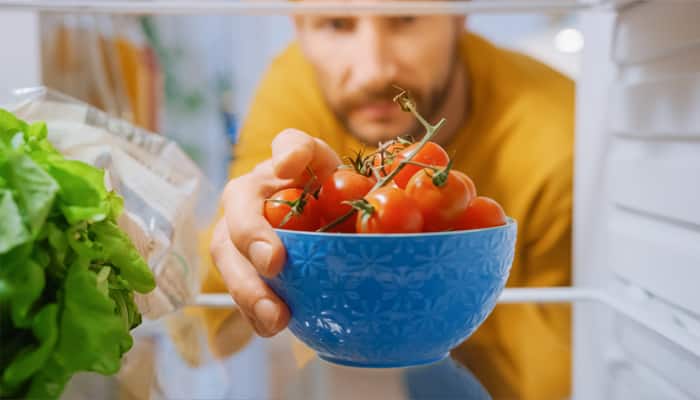 Man choosing a healthy snack