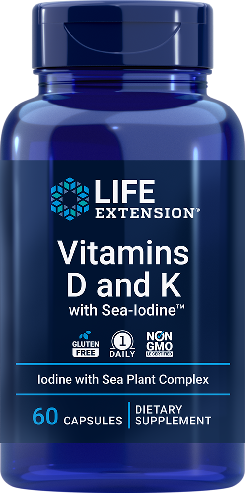 Vitamins D, K, Sea-Iodine, 60 capsules | Life Extension